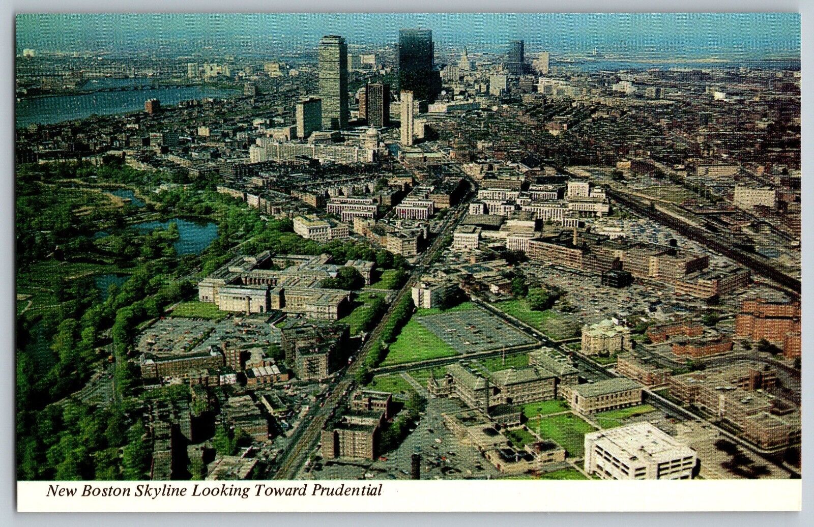 Boston, Massachusetts MA - Skyline Looking Toward Prudential - Vintage Postcard