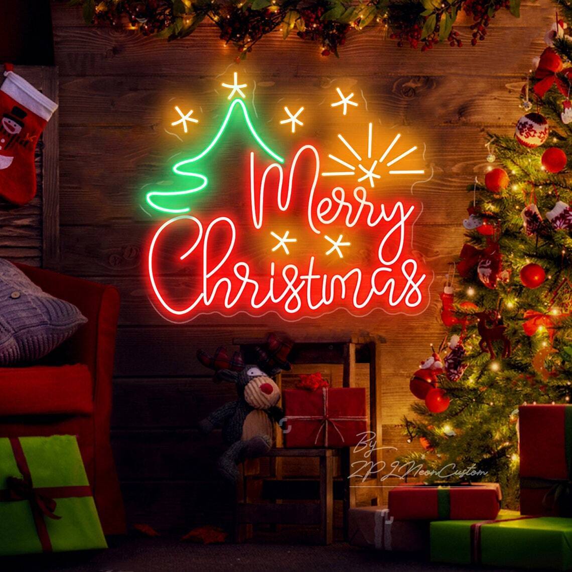 Merry Christmas Sign Custom Neon Sign Christmas Gifts LED Wall Light Party Decor