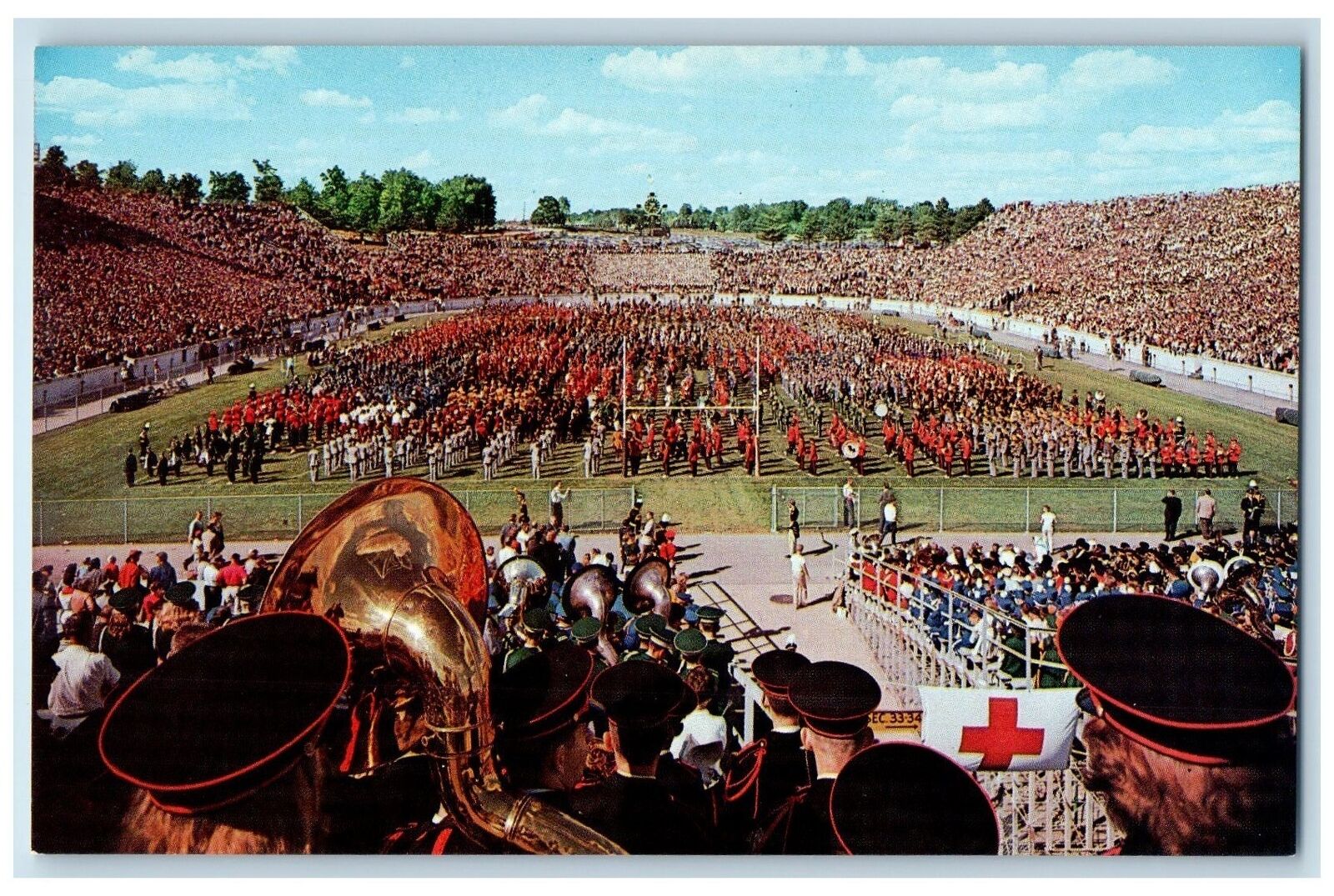 c1960s Purdue University Band Day At Ross-Ade Stadium Lafayette Indiana Postcard