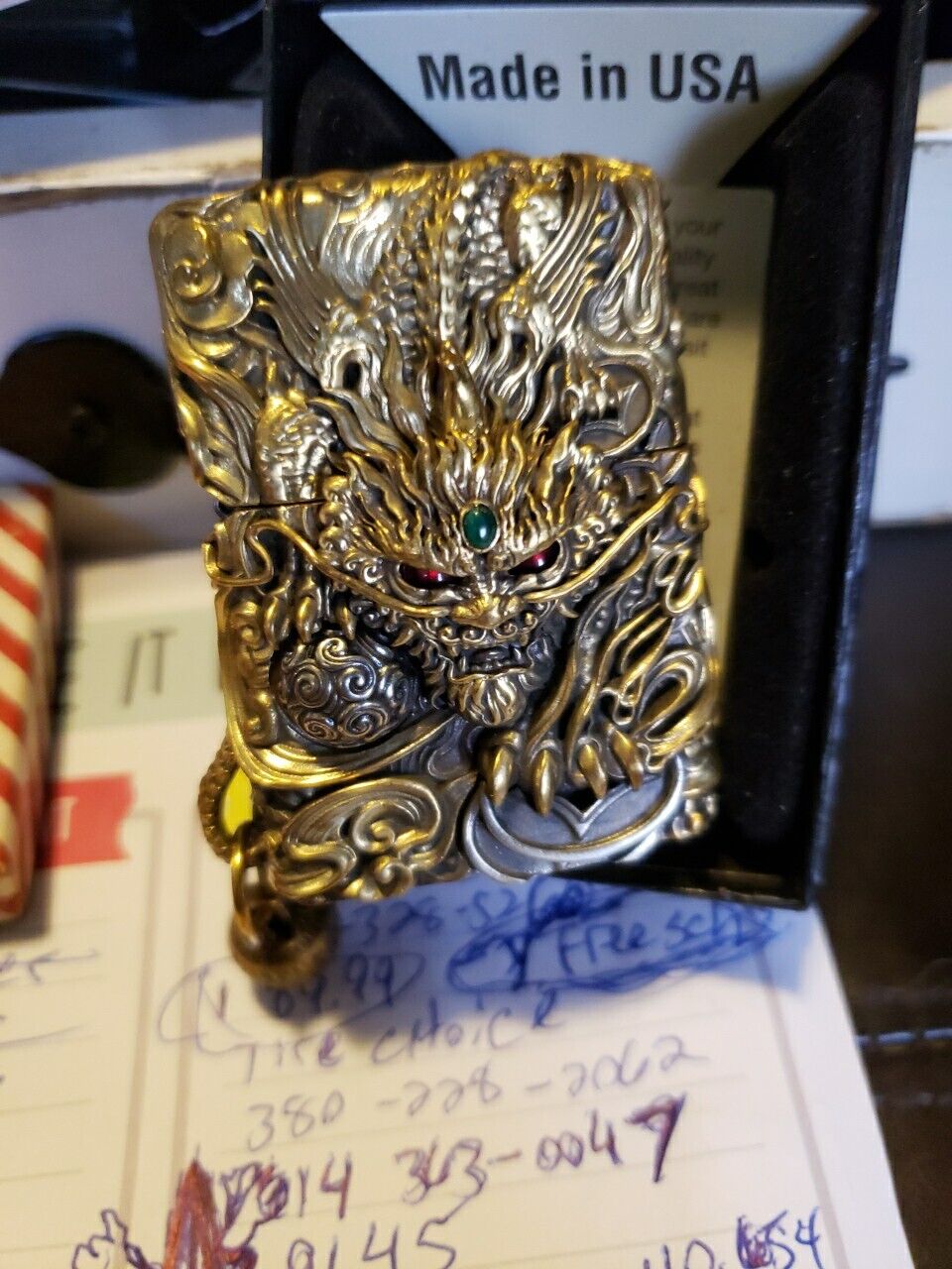 Rare Imported Numbered BRAVE TROOPS Mechanical Chinese  Pixiu Dragon  Zippo #67