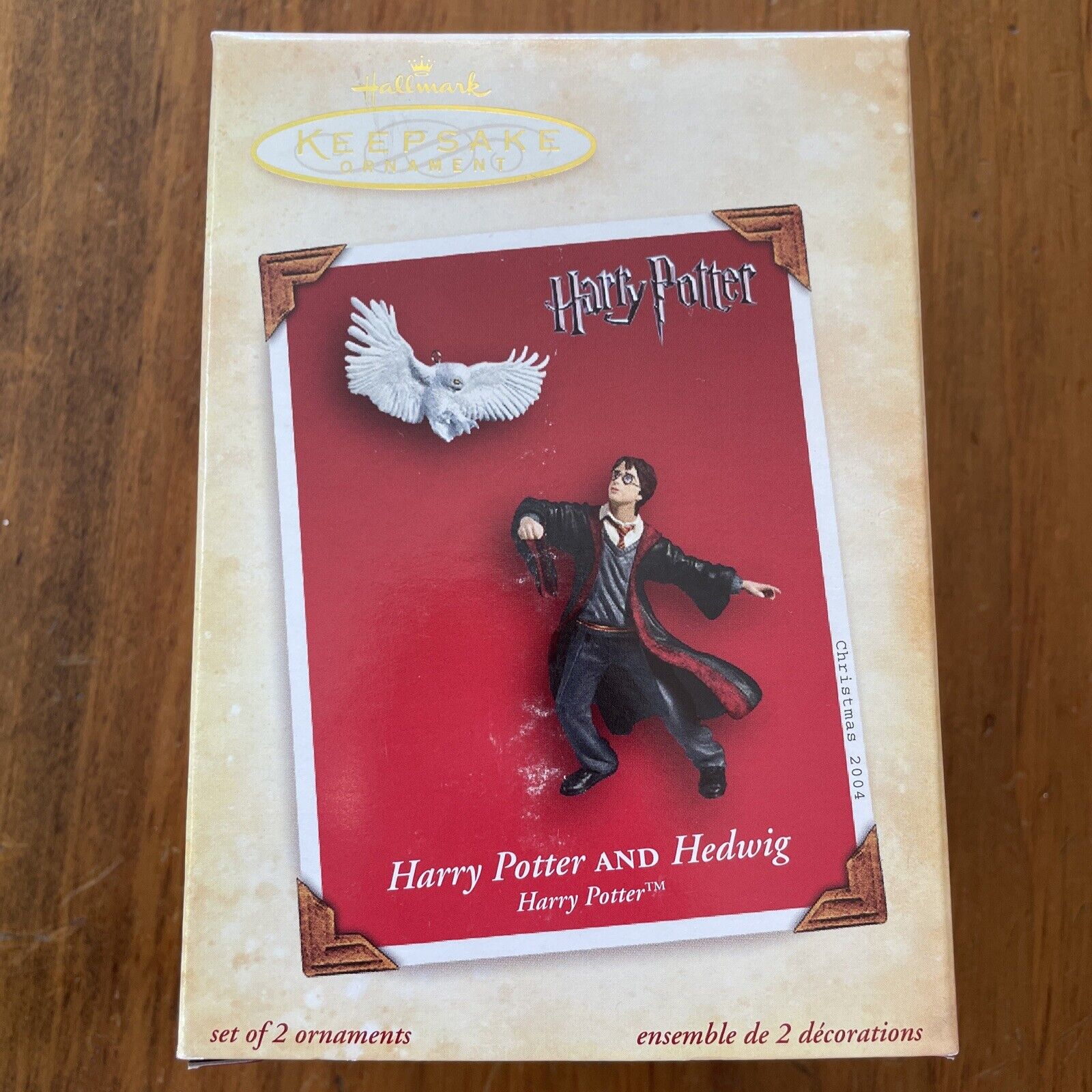 2004 Hallmark Keepsake Harry Potter And Hedwig Set Of 2 Ornaments Owl