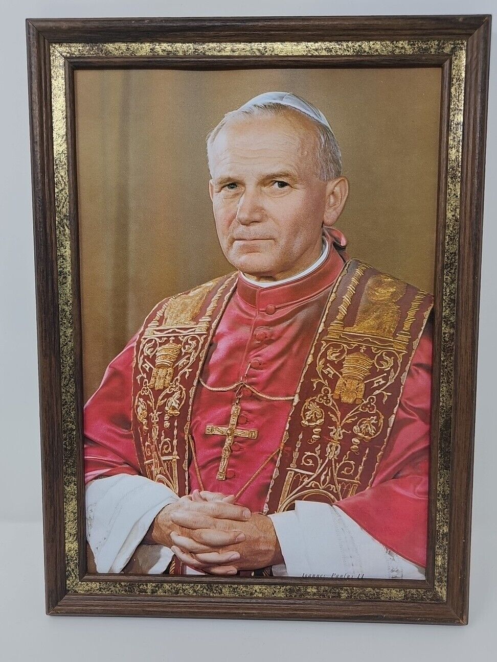 Vintage 3D Photo Joannes Paulus II Catholic Pope 1980’s Printed on Board. 
