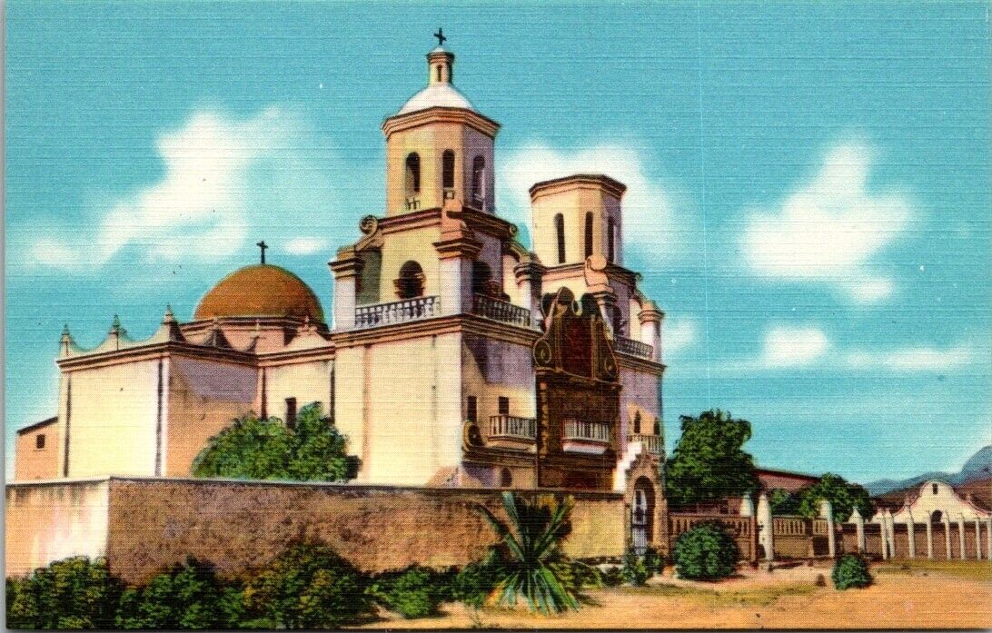 Rare Tucson Arizona AZ San Xavier Del Bac Mission Vintage Postcard Unposted