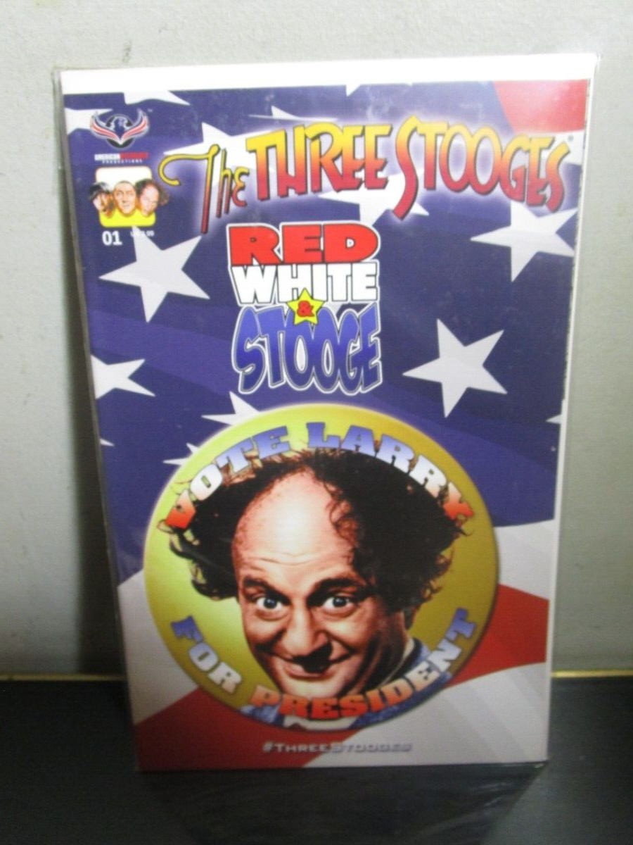 Red White and Stooge #1 2016 Three Stooges Larry for president BAGGED BOARDED