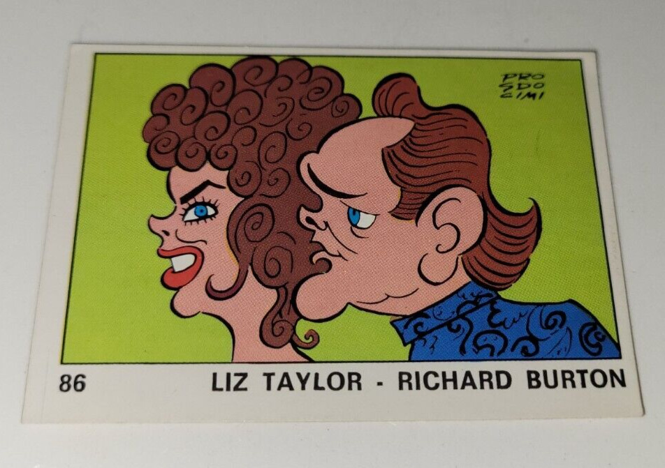 1973 LIZ TAYLOR & RICHARD BURTON Panini OK VIP #86 Trading CARD Nice NM/MT Italy