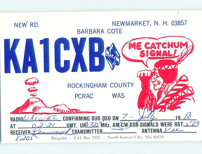 Pre-1980 RADIO CARD - Newmarket - Near Hampton & Portsmouth NH AH2318