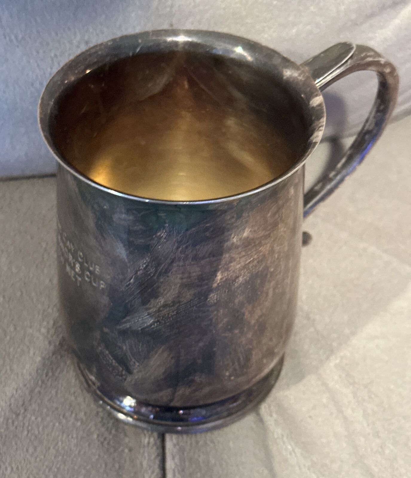 Lyford Cay Club Governor’s Cup Low Net Silver Plate Mug by Garrard + Co. London