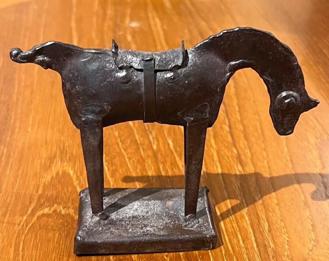 Vintage One Of A Kind Hand Made Welded Metal Horse Sculpture Figure