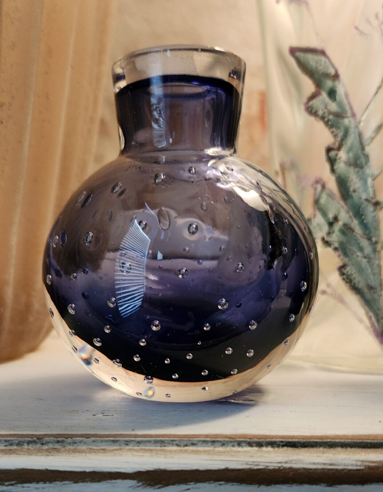 Murano Bullicante Art Glass Perfume Bottle without  Stopper