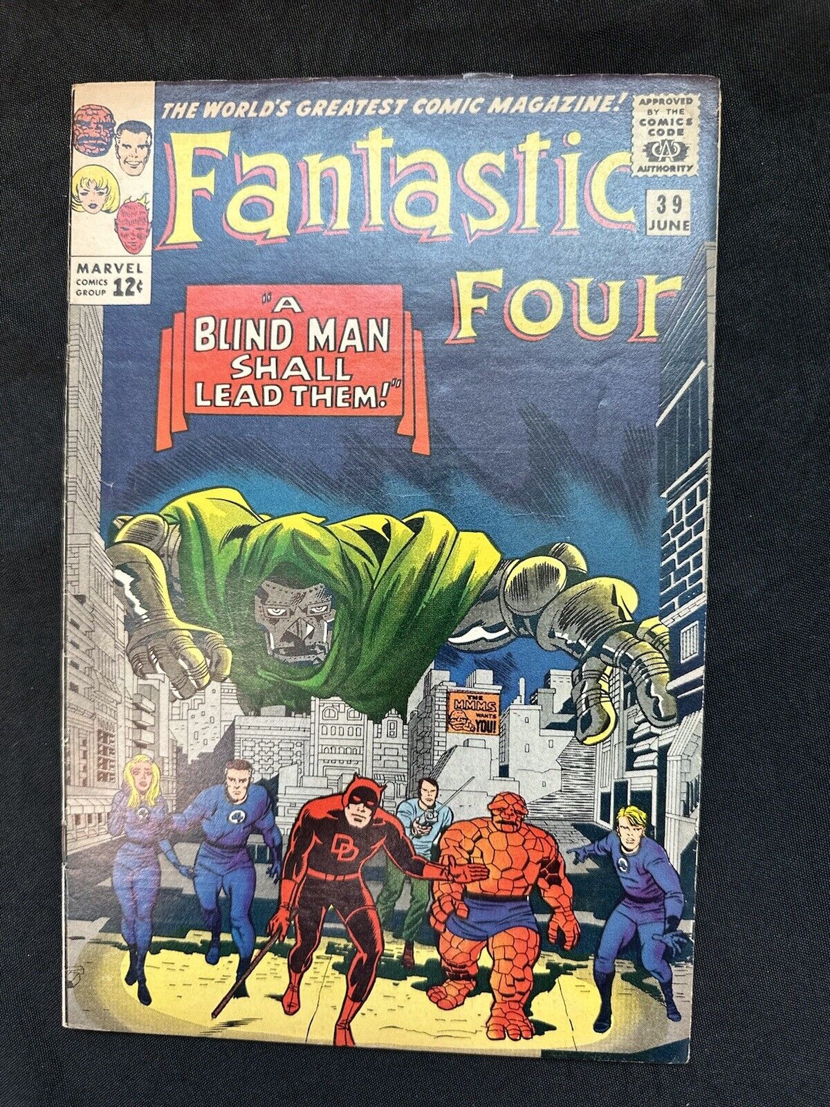 Fantastic Four #39 Marvel 1965 FN-VF Dr. Doom Daredevil Lee Kirby Wood Beauty