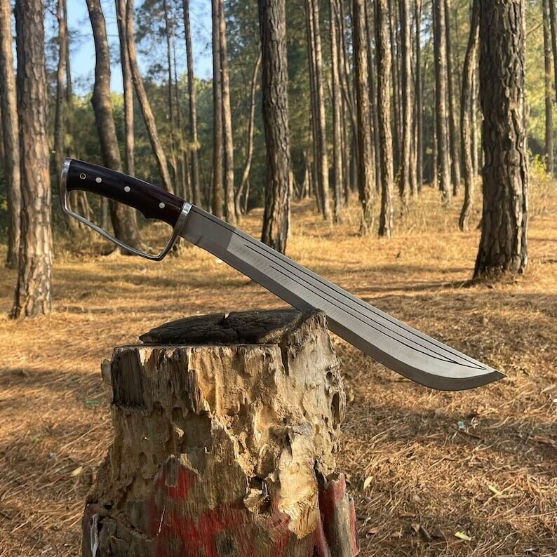 Aesthetic Machete with D Guard, Handmade knife for Survival Ready Sword, 16 