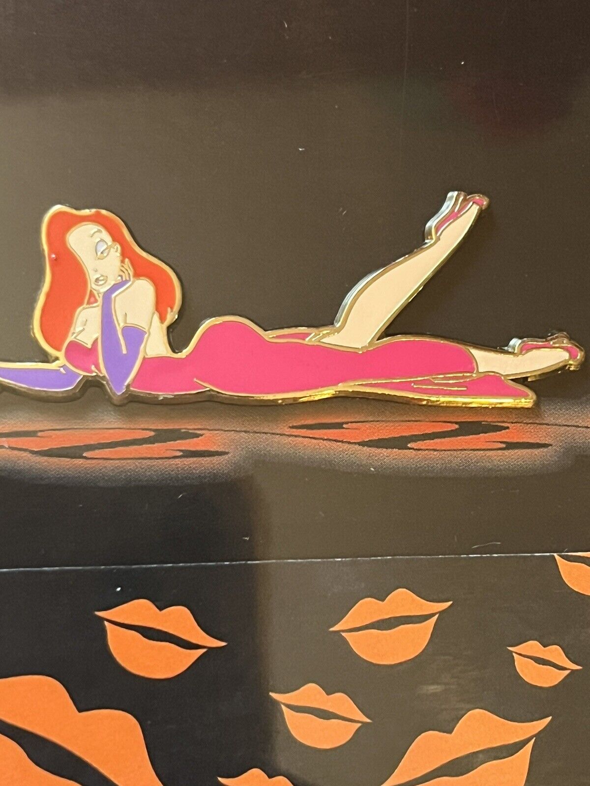 RARE Disney Pin Set Jessica Rabbit Signature Framed Set Red Kiss Lips LE PP52702