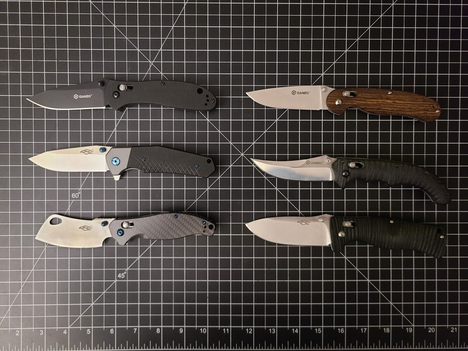 Ganzo-Very Rare-Discontinued-Hard To Find Models- 6 Knife Lot 