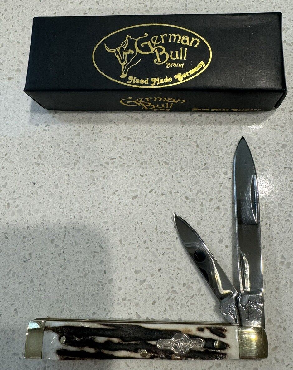 German Bull 103bh Knife. Stag Doctors Knife, New In Box. Made In Germany