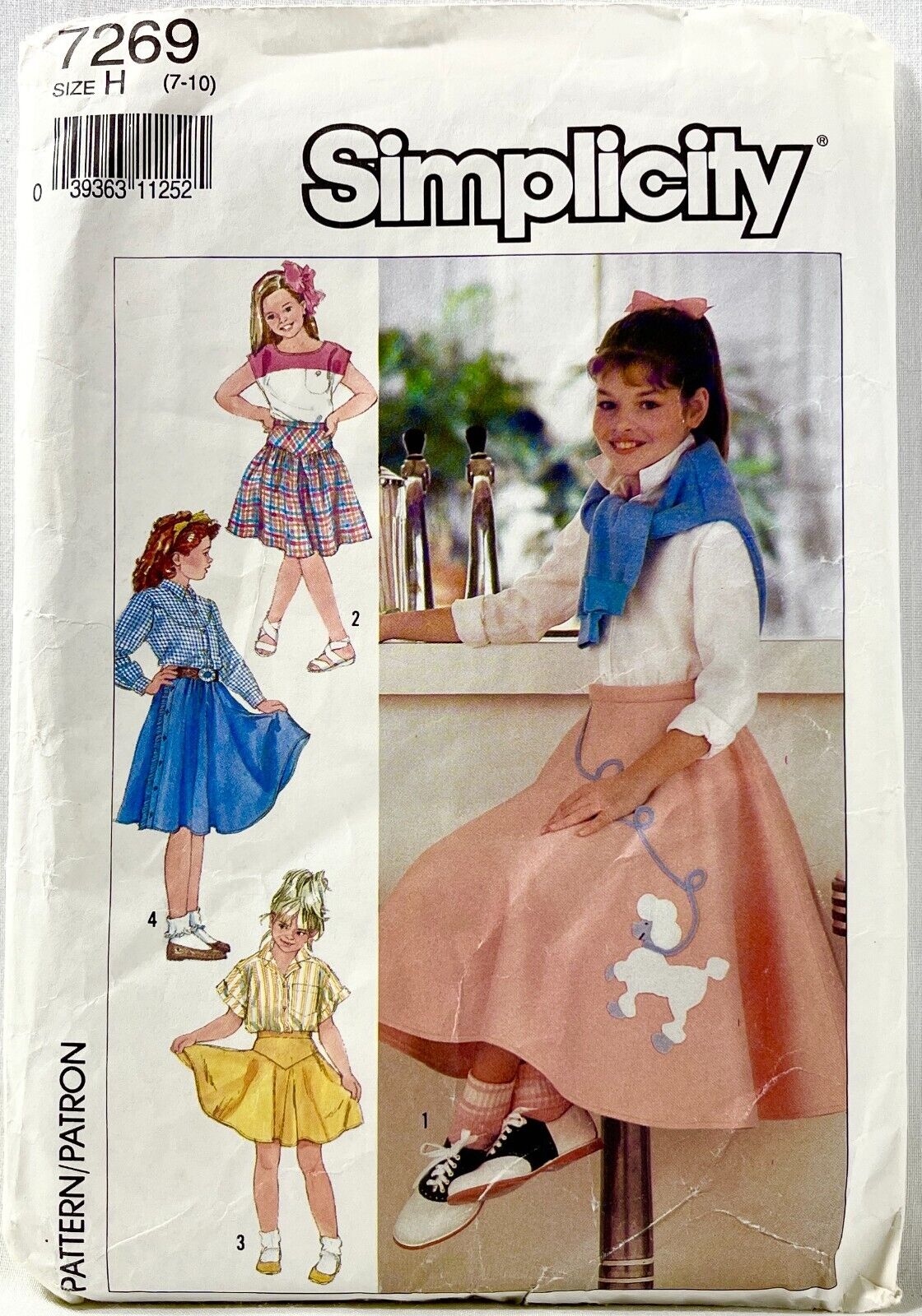 1991 Simplicity Sewing Pattern 7269 Girls Skirts 3 Lengths 4 Styles 7-10 14388