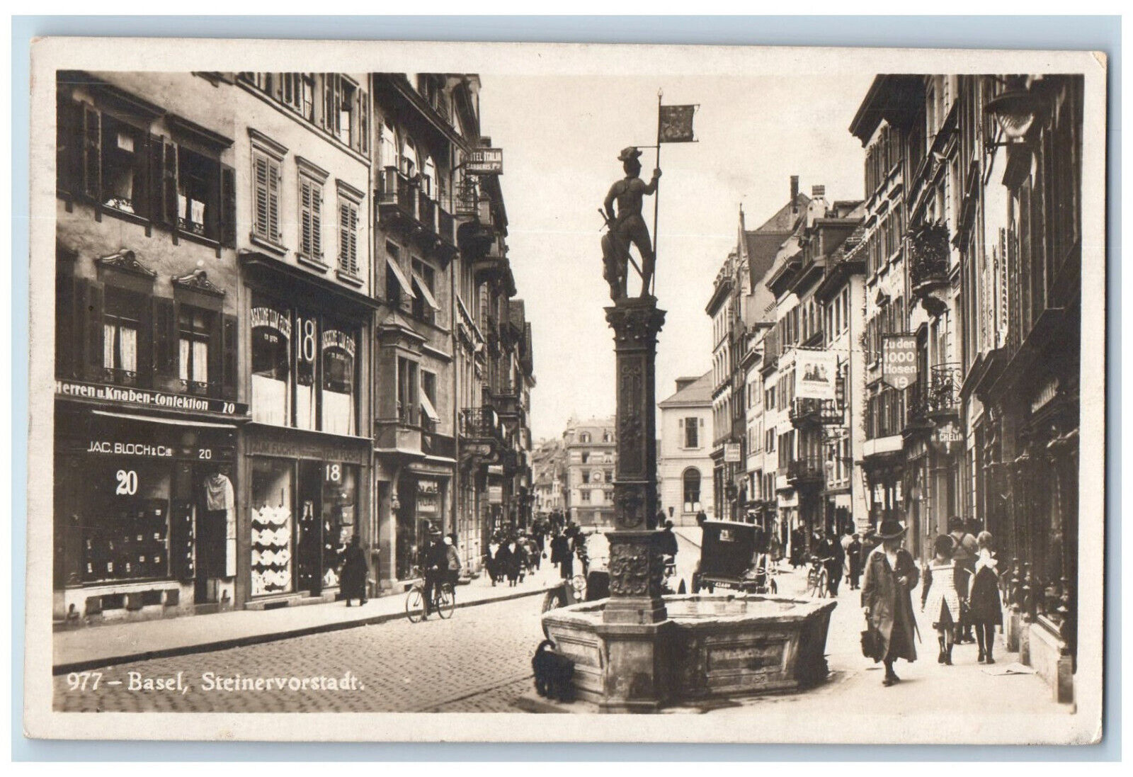 Basel Switzerland Postcard Steinervorstadt 1924 Vintage Posted RPPC Photo