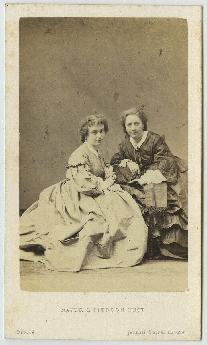 1860-70 CDV. Actresses Rose Deschamps and Lise Tautin (Louise Vaissière).