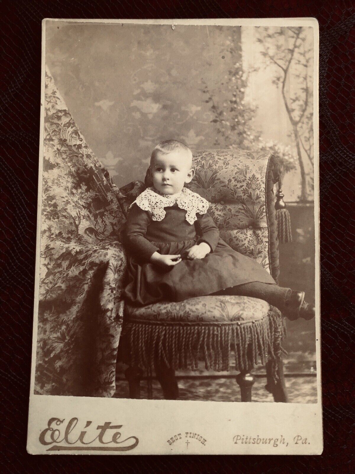 Antique Cabinet Card - Hidden Mother Baby - Victorian/Edwardian Photo