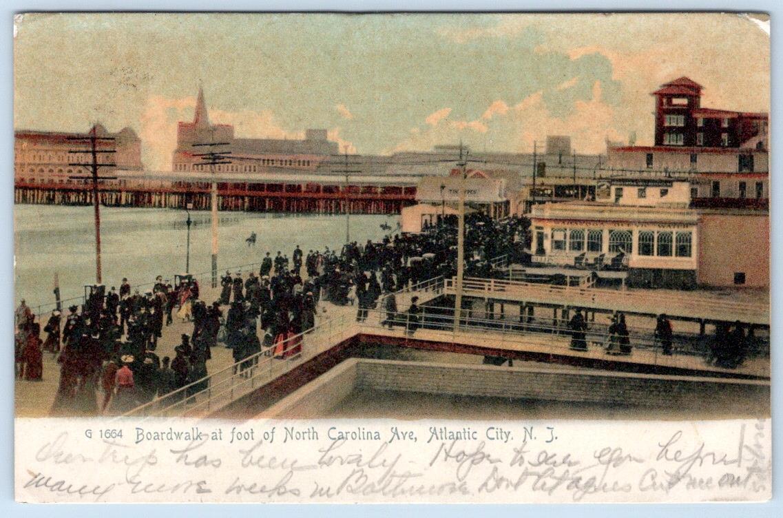 1906 ROTOGRAPH BOARDWALK NORTH CAROLINA AVE ATLANTIC CITY NJ ANTIQUE POSTCARD