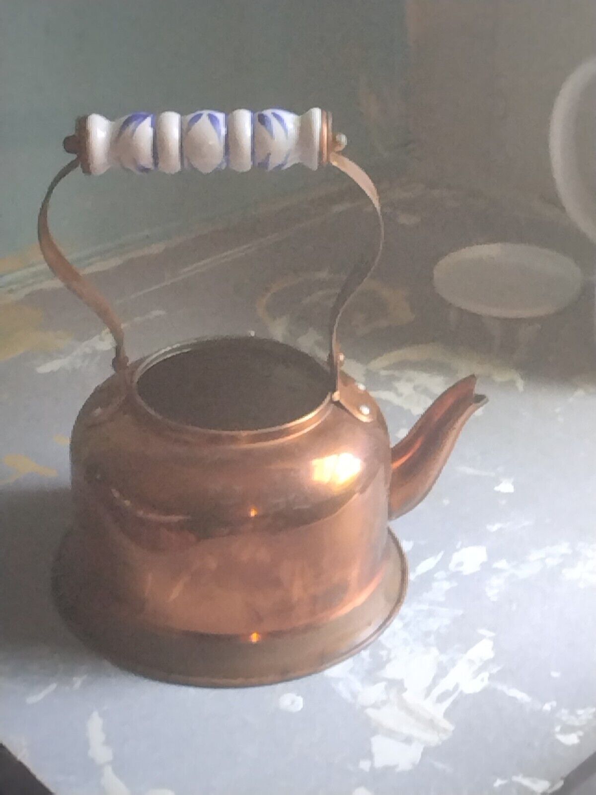 antique vintage copper teapot tea kettle