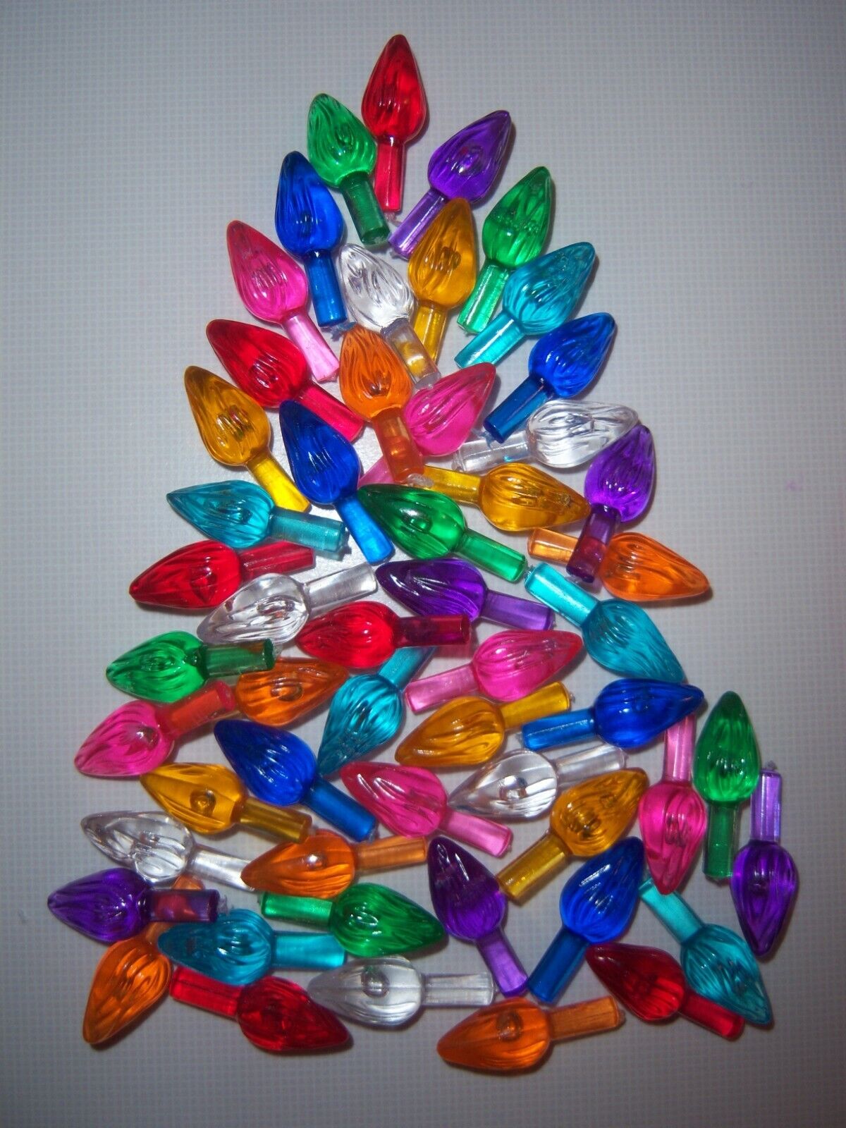 100 Medium Twist Bulbs Ceramic Christmas Tree Lights Peg 9 ASSORTED COLORS
