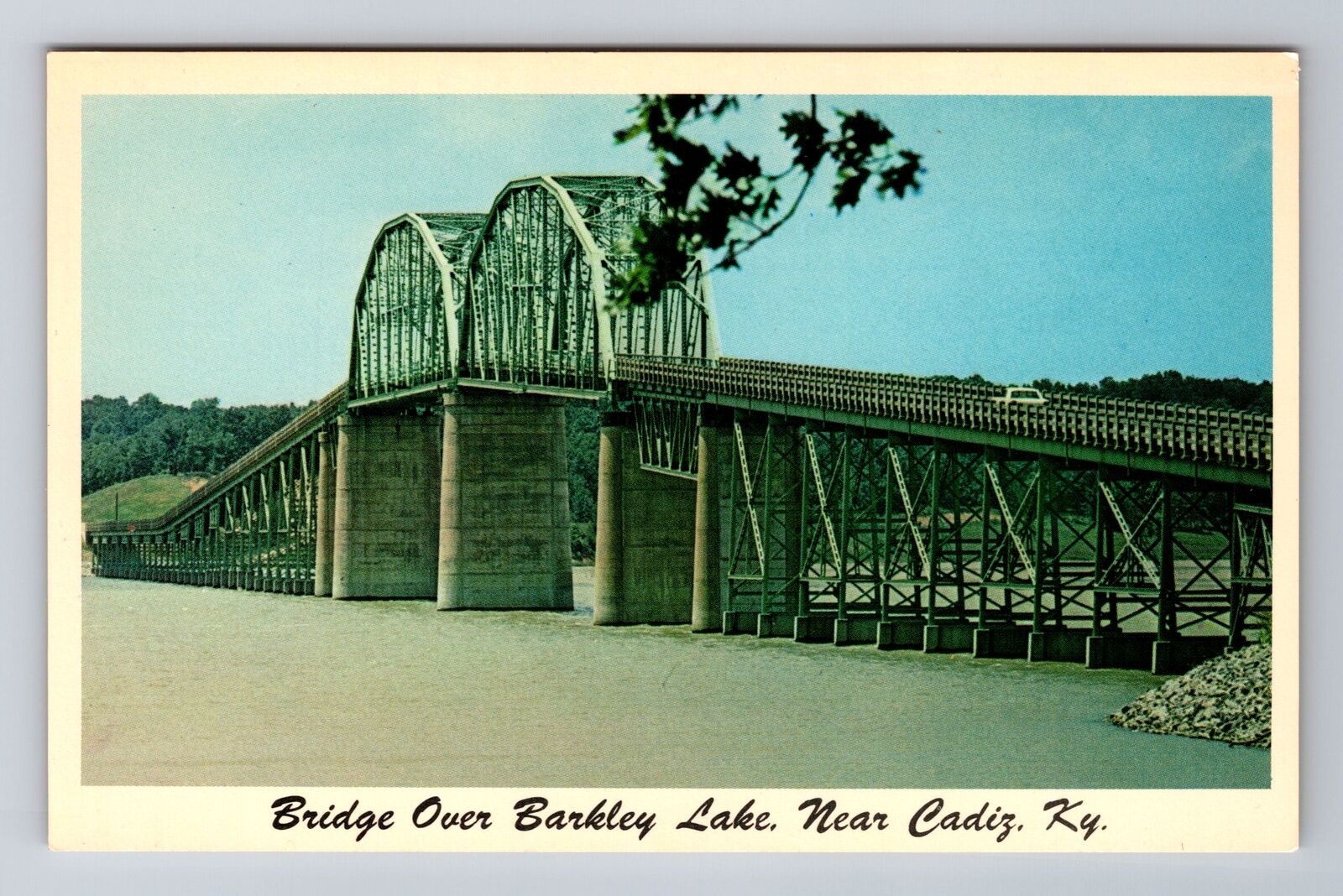 Cadiz KY-Kentucky, Highway Bridge, Barkley Lake, Antique, Vintage Postcard
