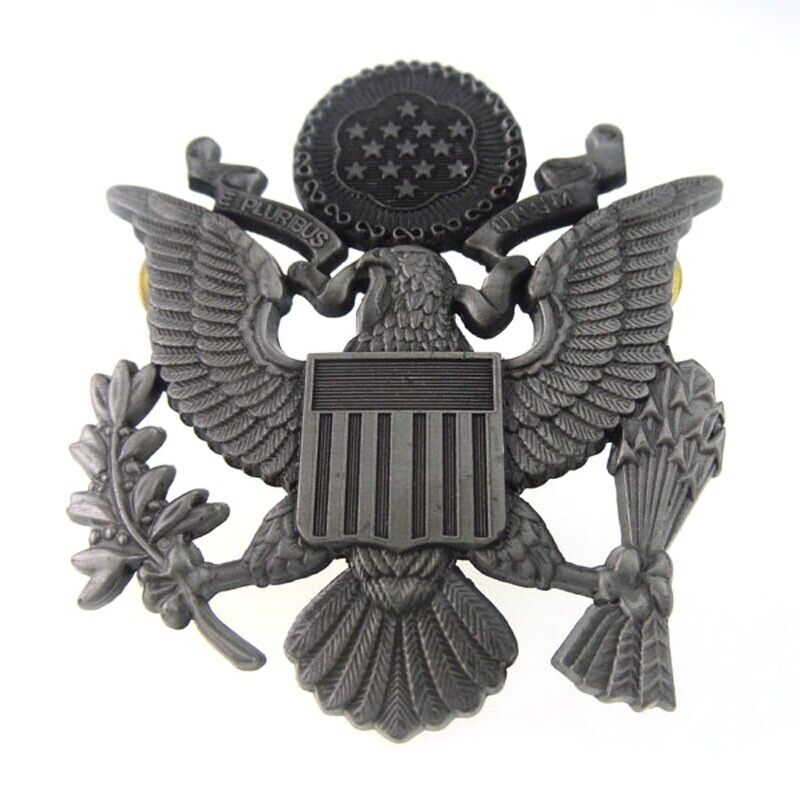 WW2 USAF US Air Force Officer Cap Eagle Hat Metal Badge Pin Insignia