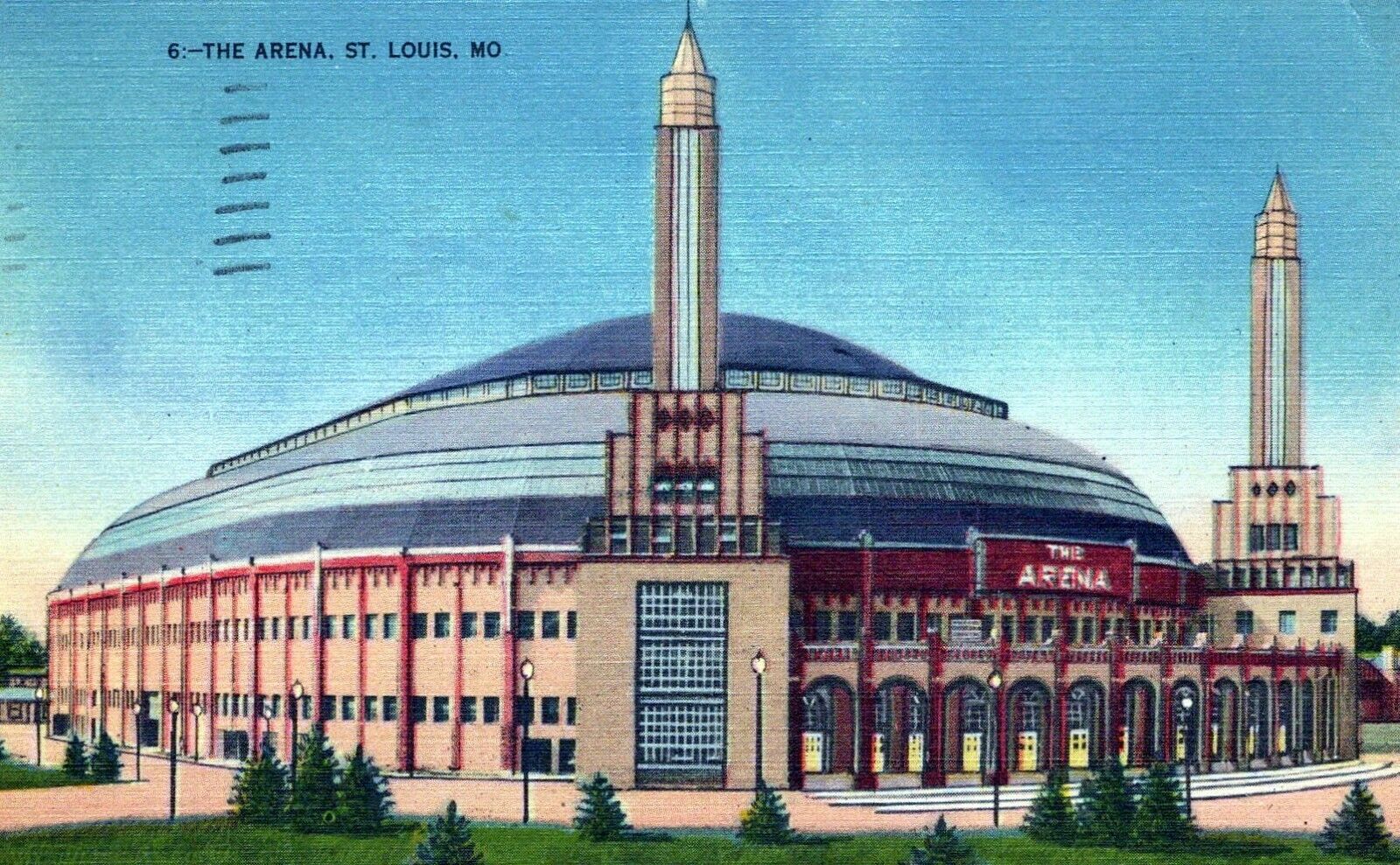 The Arena St Louis Missouri Posted Vintage Linen Post Card 