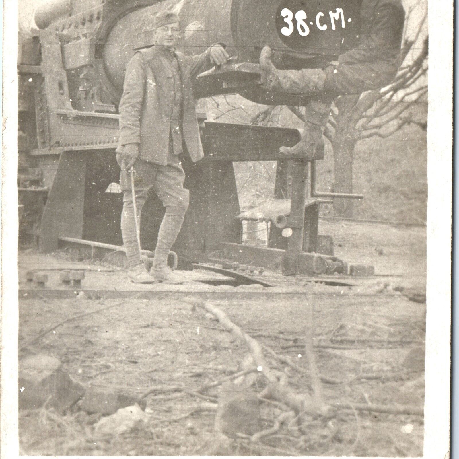 c1910s WWI Capture German 38cm Gun RPPC Siege Howitzer Real Photo Artillery A161