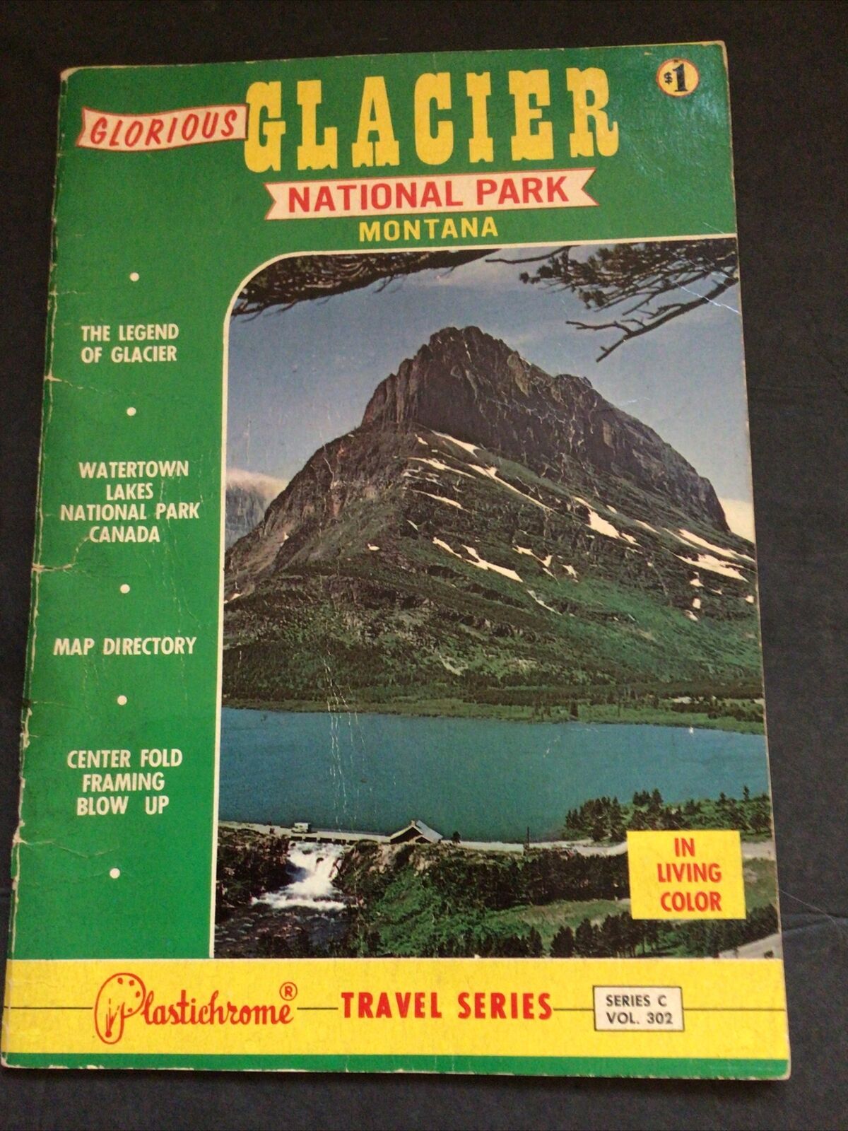 Glorious Glacier National Park Montana Plastichrome Travel Series Vintage