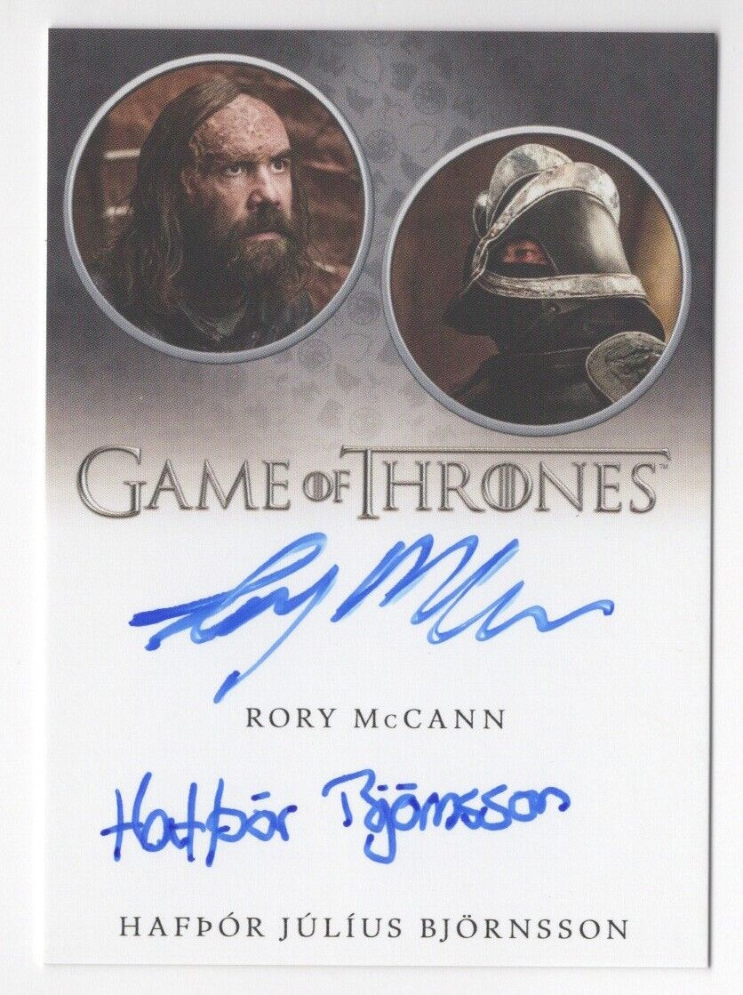 Rory McCann/Hafpor Julius Bjornsson GAME OF THRONES Season 8 Dual Autograph Card