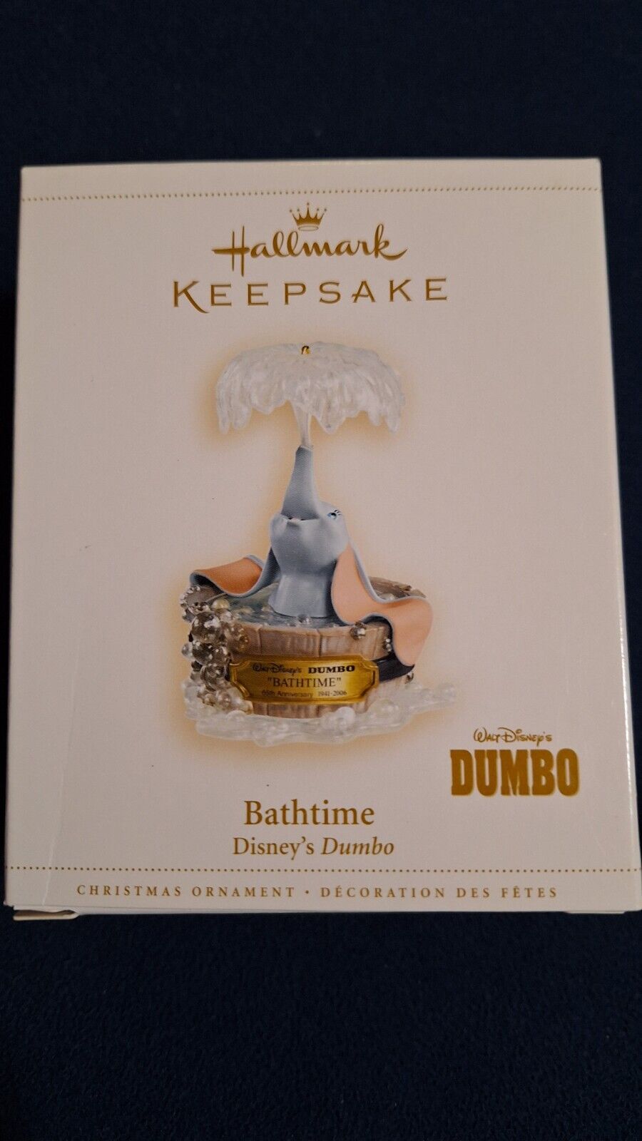 2006 Disney Hallmark Keepsake Dumbo ornament Bathtime.  In box. 