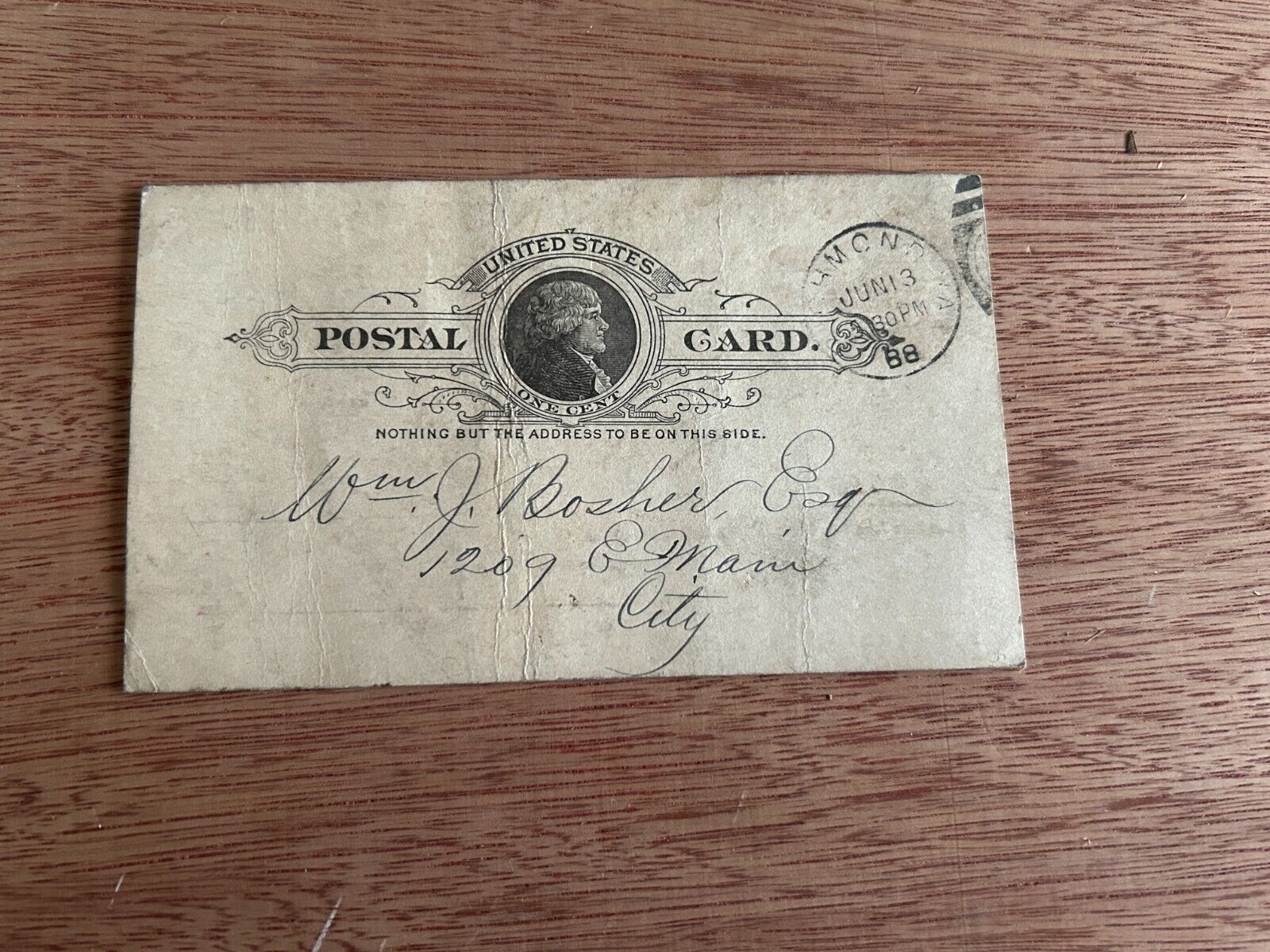1888 American Legion of Honor Napoleon Council Quarterly Mtg Postal Card Antique