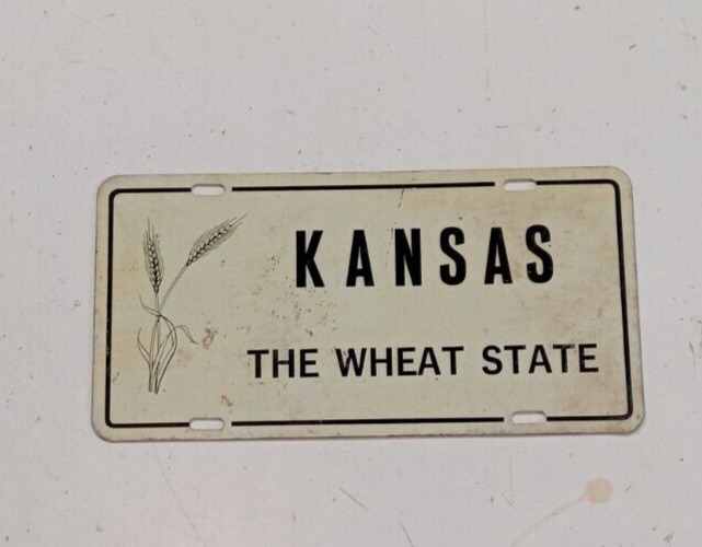 ANTIQUE OLD VINTAGE KANSAS LICENSE PLATE THE WHEAT STATE FARMER RAT ROD BOOSTER