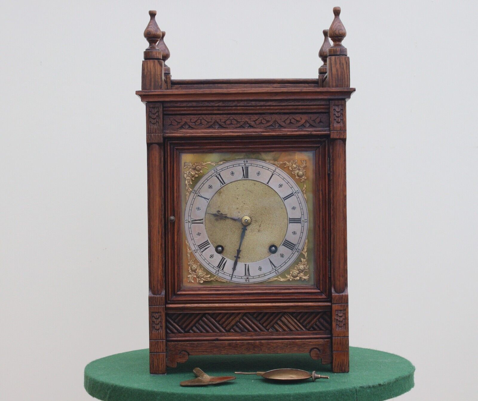 Beautiful German antique bracket or mantel clock  by Winterhalder & Hofmeier