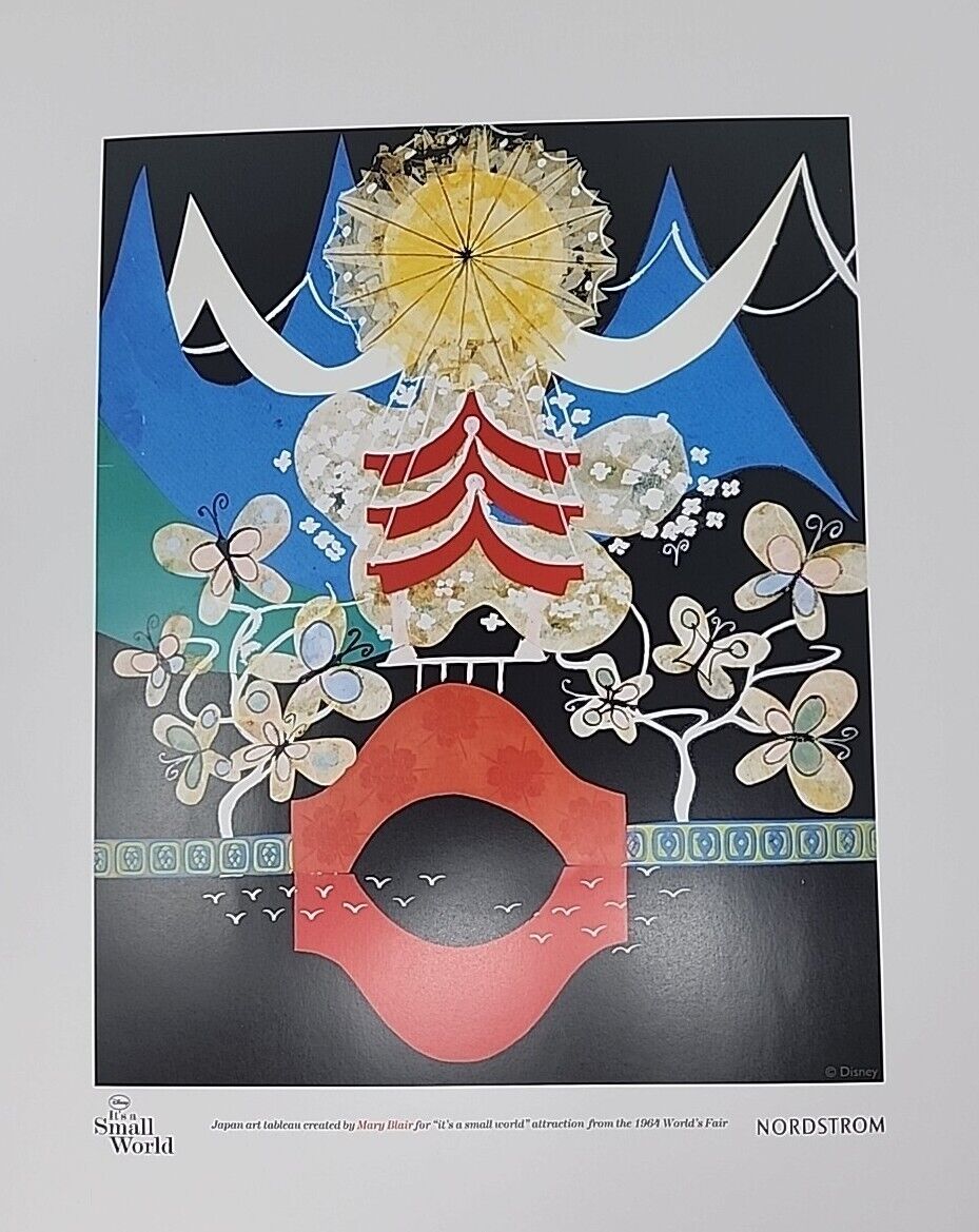 DISNEYLAND Mary Blair It's a Small World 45th Anniversary Lithograph Nordstrom