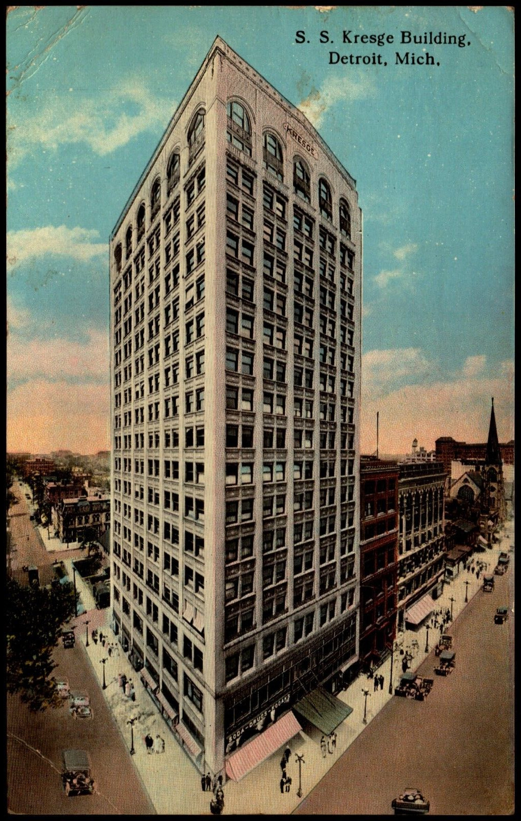 Postcard MI Detroit Michigan S.S. Kresge Building 1909 C21