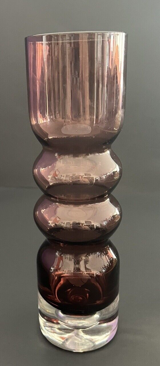 Vintage MCM SWEDISH ASEDA art glass Amethyst BORGSTROM GLASBRUK bubble vase SALE