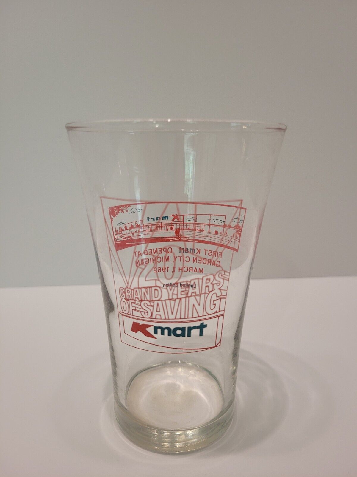 Kmart 20 Year Anniversary 1982 First Store Vintage Collector Glass