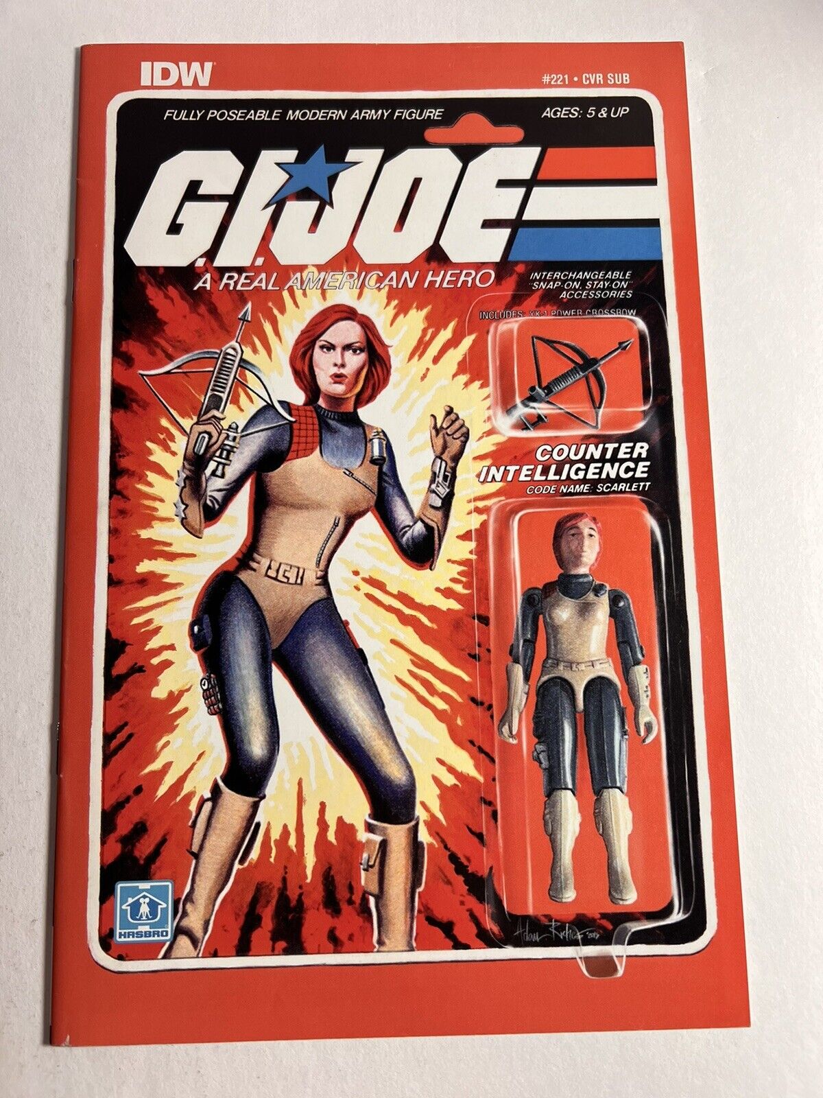 G.I. Joe 221 Cover A VF IDW Scarlett Action Figure Variant Cover
