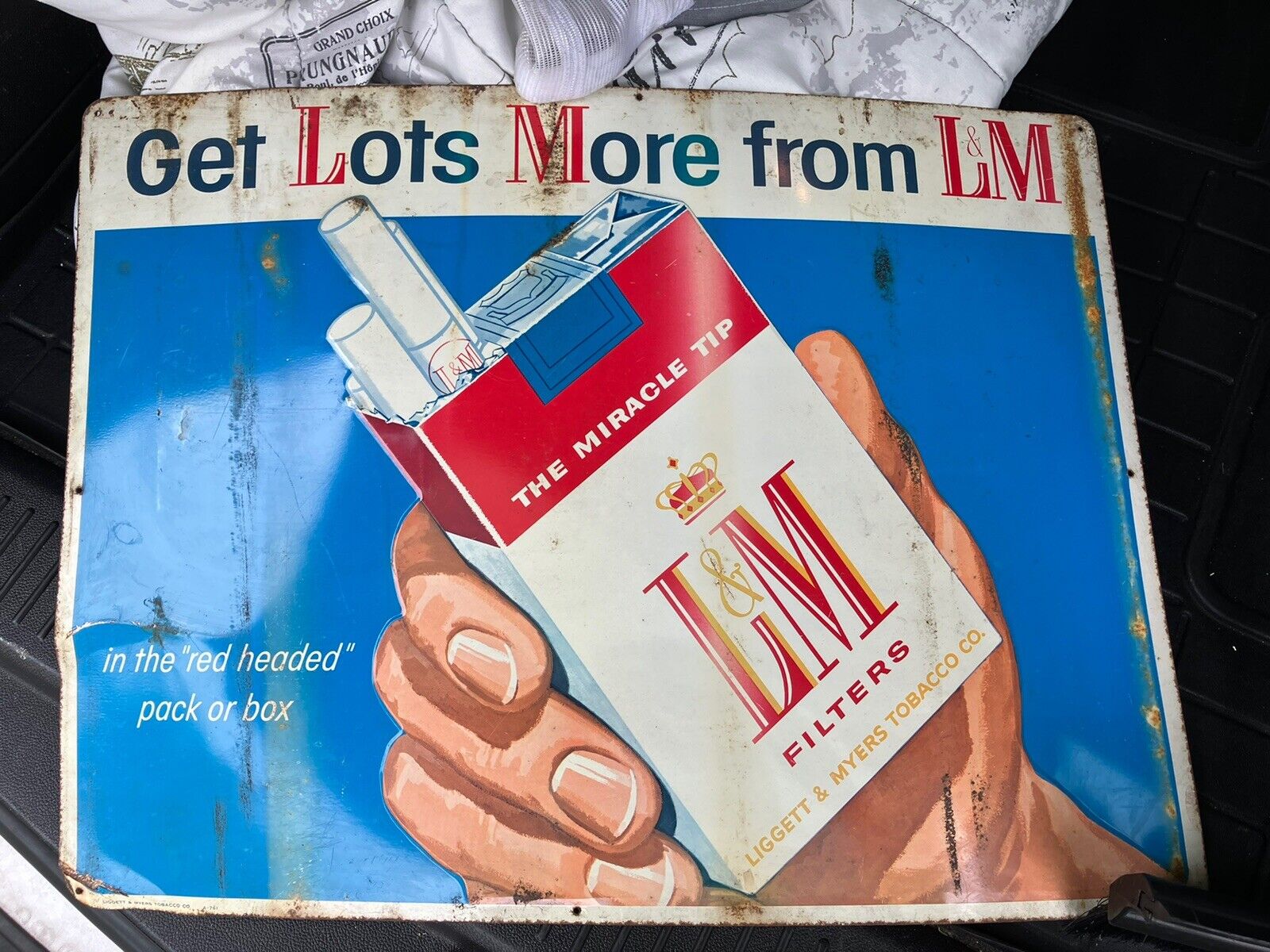 Vintage L&M Cigarettes Metal Sign 23 1/2