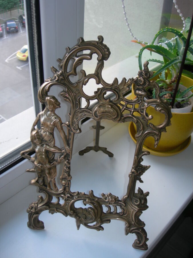 18th Antique Brass Picture Photo Frame Or Mirror Very Rare 1780's FRANCE