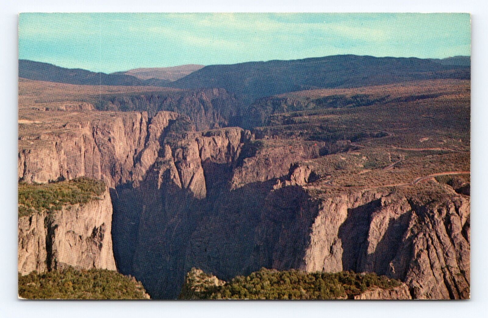 Old Postcard Black Canyon Gunnison National Monument Colorado 1966 River Canyon