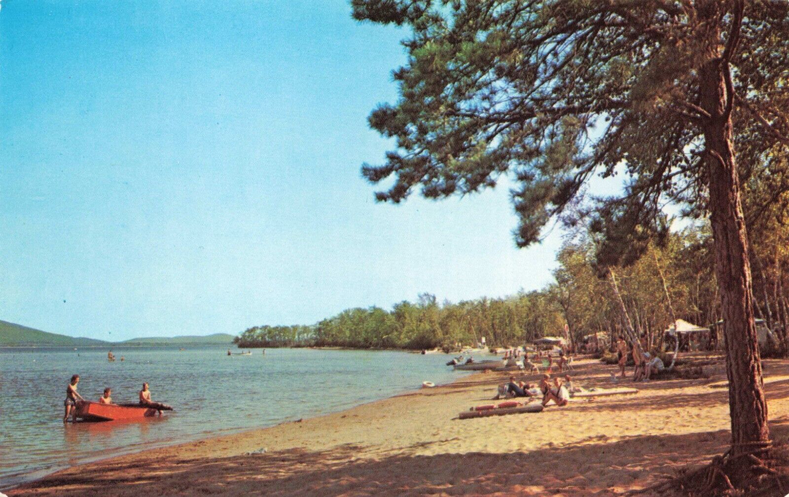 Postcard NH West Ossipee Westward Shores Camping Area Boat Carroll County
