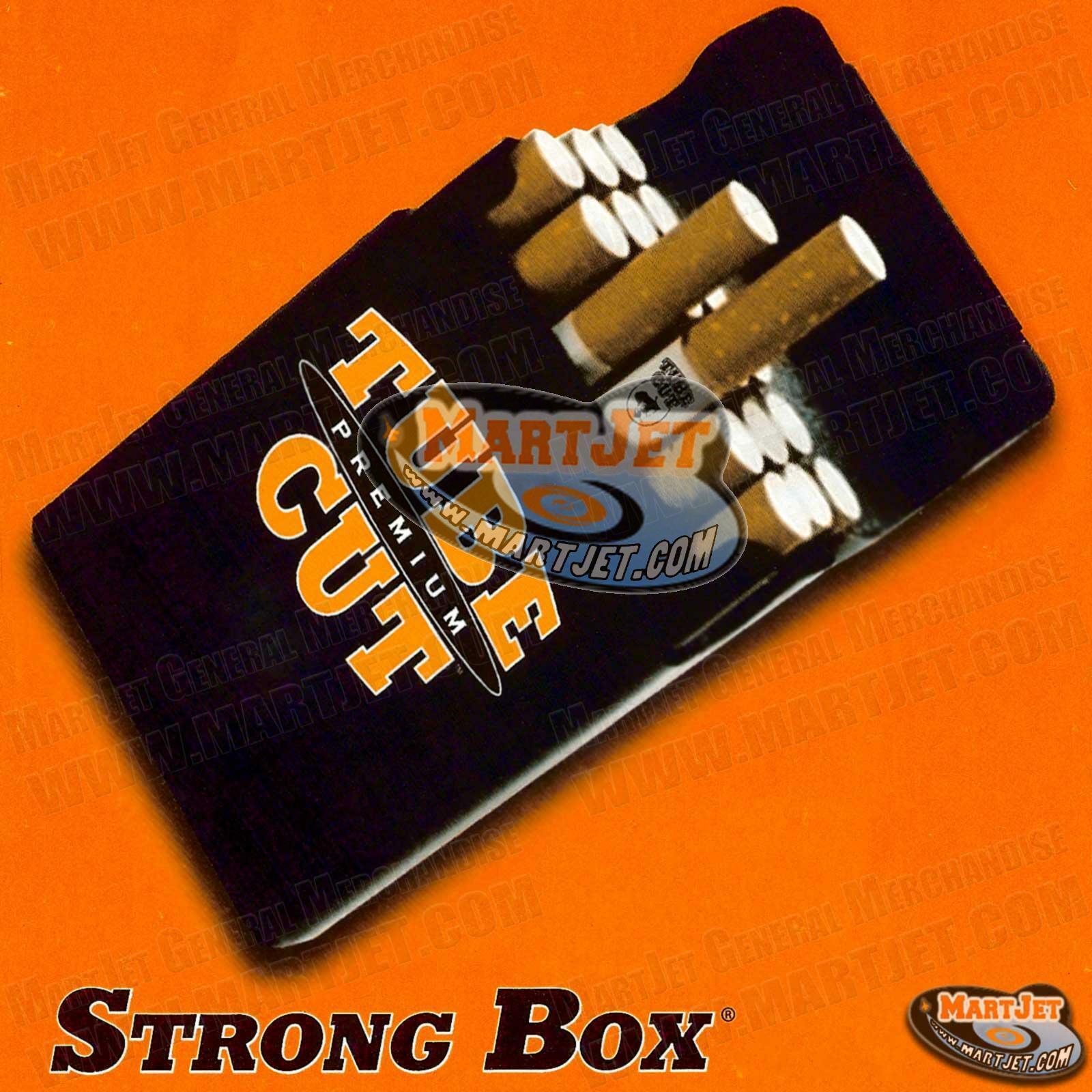 Black Strong-Box Flip Cigarette Case Kings Hard Plastic 84mm Regular Normal Size