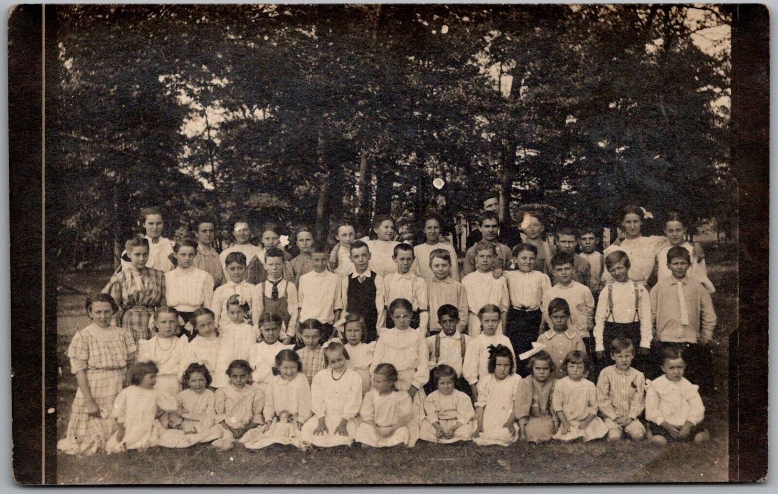 Postcard Navarre, Ohio Early Students Portrait RPPC Real Photo 1904-1920s Er