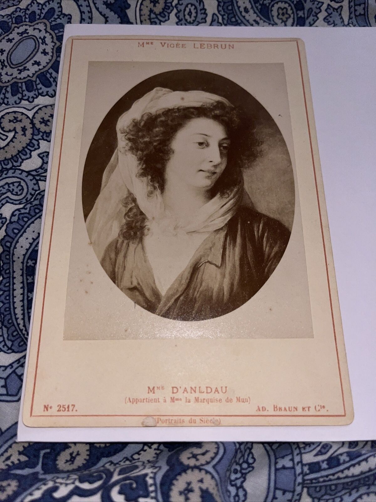 Antique Cabinet Card Portrait: Marie Adelaide Genevieve, Countess d'Andlau
