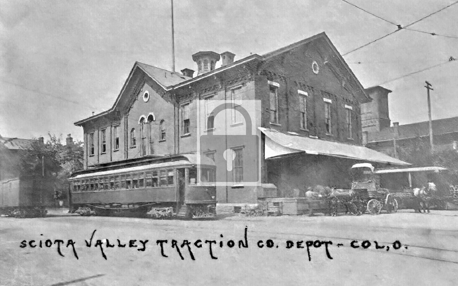 Scioto Valley Traction Trolley Station Depot Columbus Ohio OH Reprint Postcard
