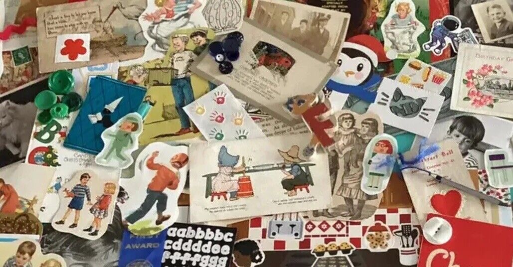 Vintage Junk Journal Paper Lot Children’s Ephemera scrapbooking Collage crafting