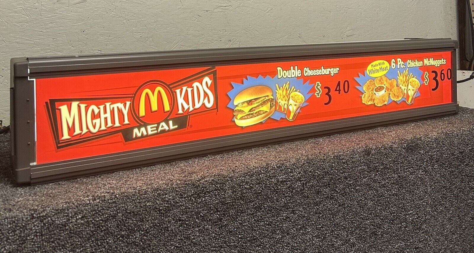 McDonald\'s Vintage MIGHTY KIDS MEAL LED sign. RARE.